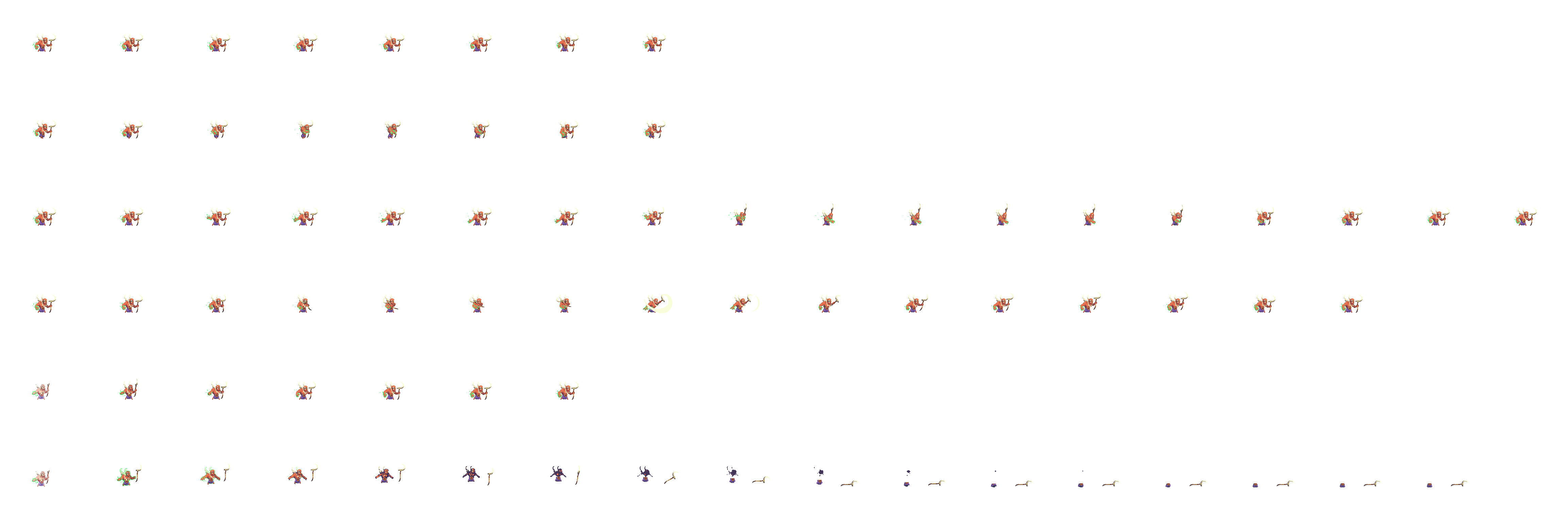 Wildhex Orc animated sprite sheet, shown at its idle frame