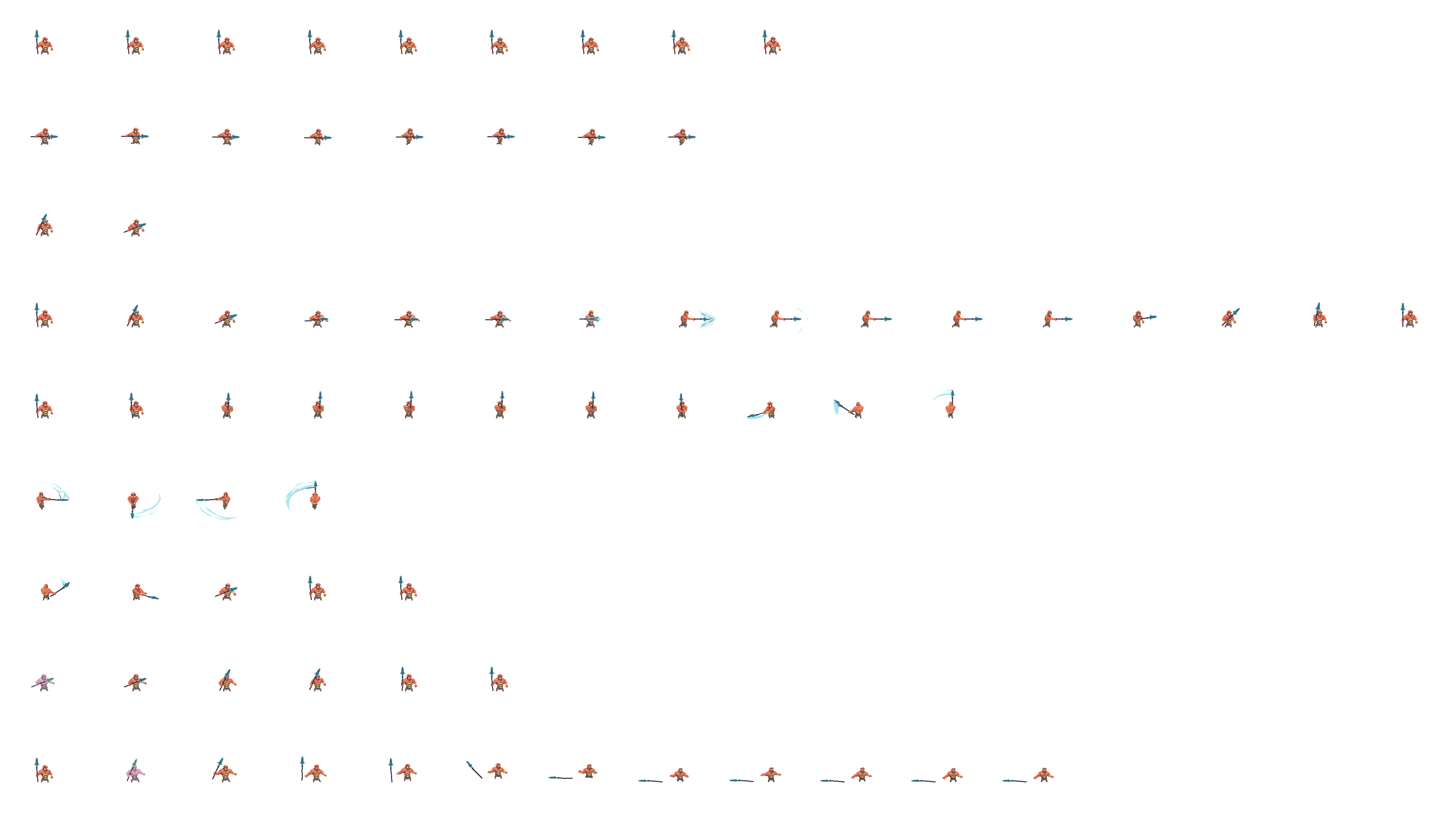 Rimecleaver Orc animated sprite sheet, shown at its idle frame
