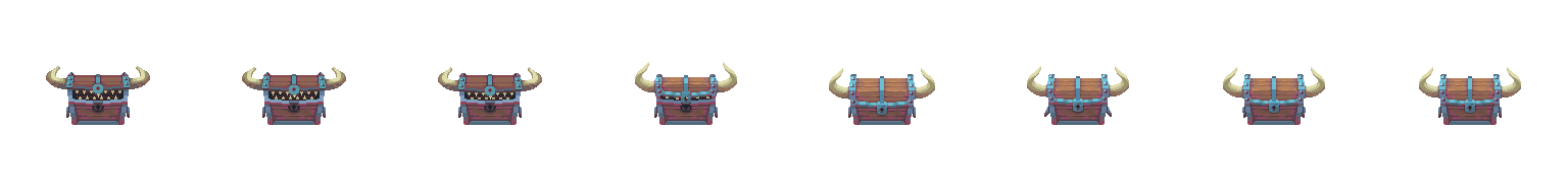 Mimic animated sprite sheet, shown at its idle frame