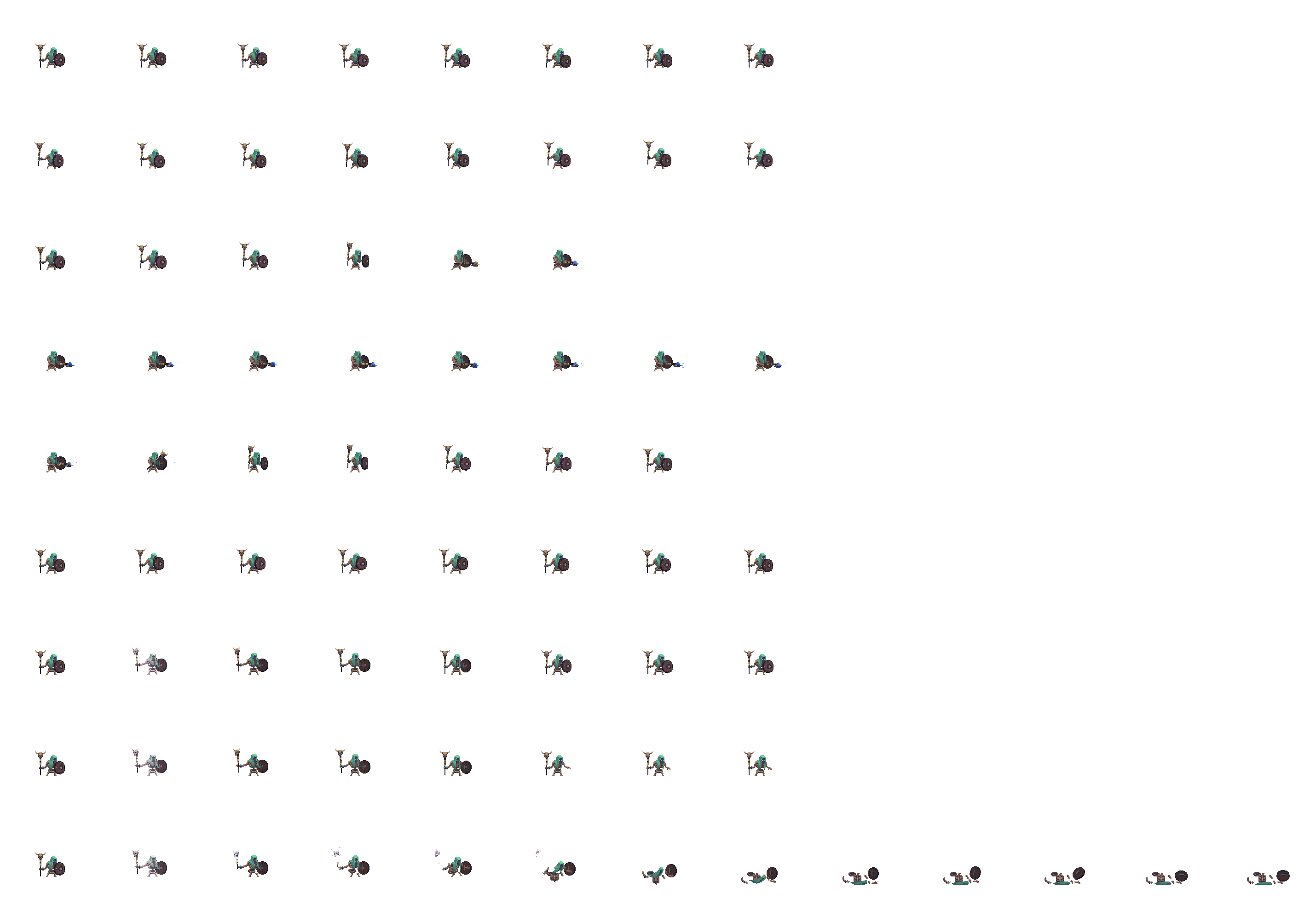 Mage Skeleton animated sprite sheet, shown at its idle frame