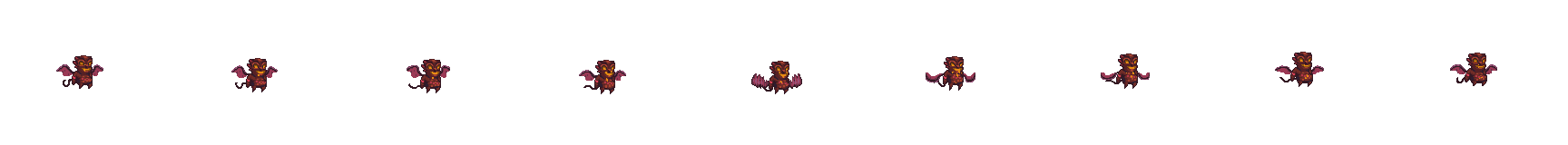 Cinderwing Imp animated sprite sheet, shown at its idle frame